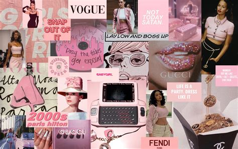 Pink Aesthetic Collage Wallpaper Laptop Back Out