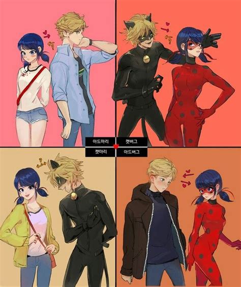 Four Anime Characters With Different Outfits And Hair