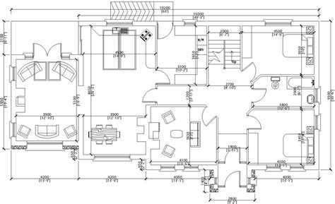 Story House Plan With Dimensions In Autocad Drawings Dwg Files