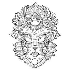 Carnival masks or just plain fun on a cold winter day. coloring venice carnival mask | Mask drawing, Coloring ...