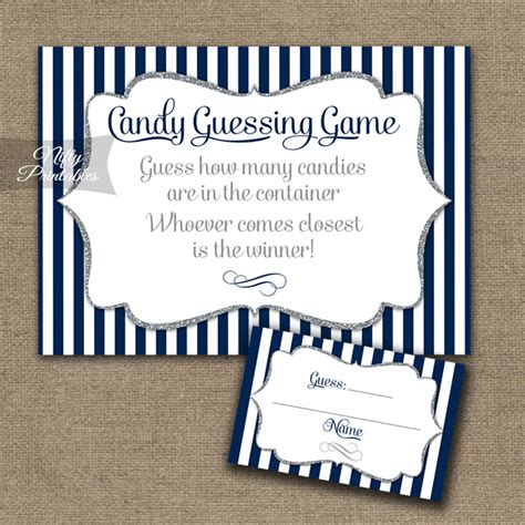Since then, i've given away nine eggs. Printable Candy Guessing Game - Navy Blue Silver