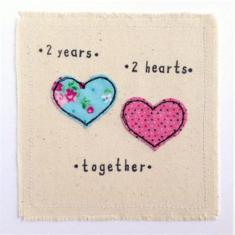 We're going to be together for life, and every little celebration like this one is going to. Cotton anniversary greetings card. A handmade stitched piece of art measuring 6x6 ...