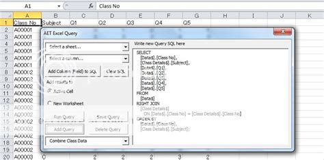 Andrews Excel Tips Sql Queries Within Excel Using Ado