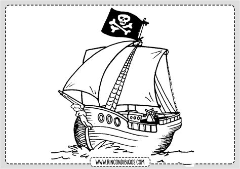 Dibujo Barco Pirata Colorear Rincon Dibujos