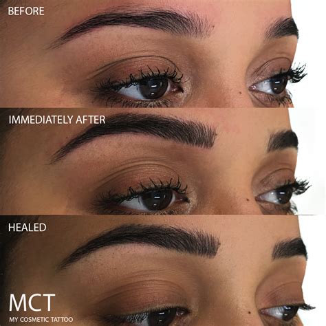 This natural looking feathered eyebrow features a small arc. Portfolio - My Cosmetic Tattoo