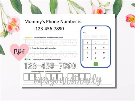 Phone Number Keypad Practice Printable Learn Your Phone Etsy