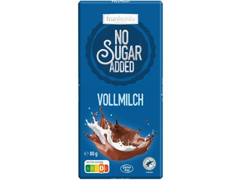 FRANKONIA No Sugar Added Pure Milk Chocolate 80g Gluten Free Product