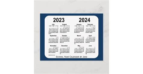2023 2024 Police Box Blue School Calendar By Janz Postcard Zazzle