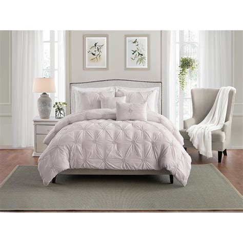 Chezmoi collection sydney pinch pleat pintuck bedding comforter set. Swift Home Premium Collection Ultra Plush Floral Pintuck ...