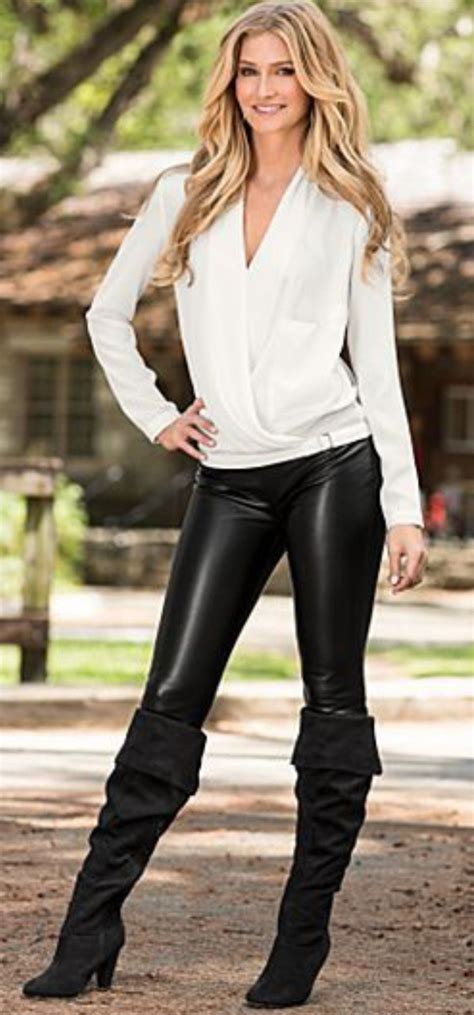 Pin By Rebecca On Boots Leather Outfit Fashion Leather Leggings