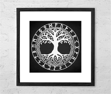 Yggdrasil Norse Tree Of Life Art Print Ancient Viking Etsy Tree Of
