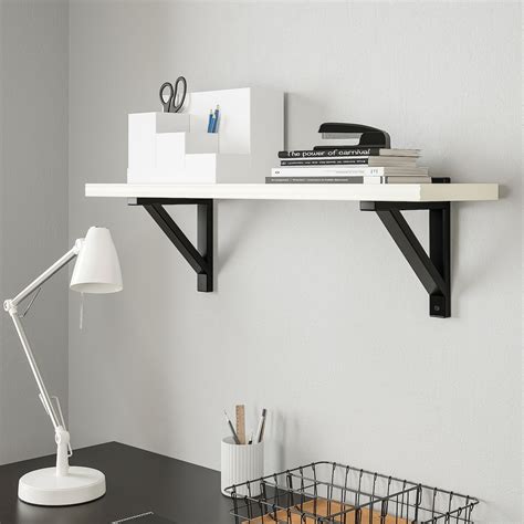 Ikea Bergshult Ekby Valter Wall Shelf White Black Wall Shelves