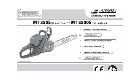 Efco MT 350 S / MT 3500 S Chainsaws and Pruner Owner's Manual | Manualzz