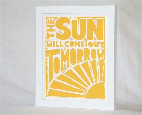 The Sun Will Come Out Tomorrow Annie Print Typography Poster 1800