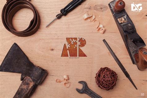Download Free Download Wood Logo PSD Mockup - Designhooks