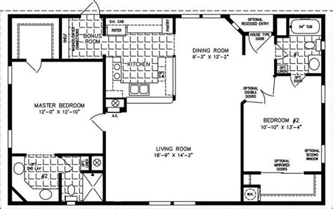 1000 Sq Foot House Plans The Tnr 4446b Manufactured Home Floor Plan