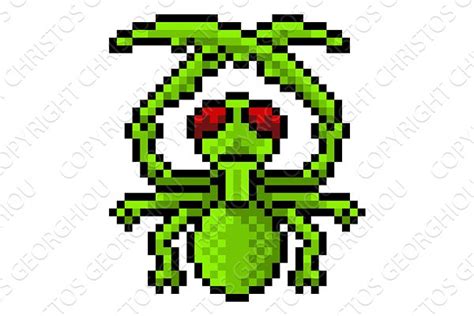 Bumble Bee Bug Insect Pixel Art Pre Designed Photoshop Graphics