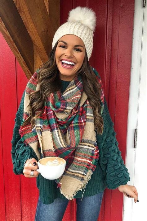 blanket plaid scarf hot sale ilymix accessories preppy winter outfits winter outfits women