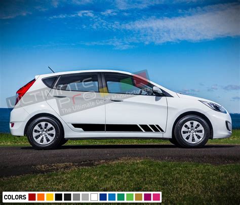 Decal Vinyl Side Racing Stripes For Hyundai Accent Decals 2009 Present