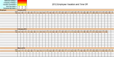 4 Vacation Schedule Templates Excel Xlts