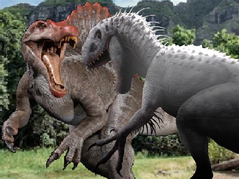 Spinosaurus Vs Indominus Rex Isla Sorna Fight Indominus Rex