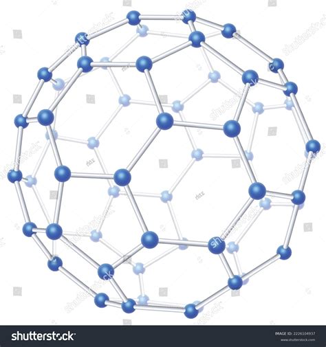 Fullerene Molecular Allotrope Carbon Buckminster Fullerene Stock Vector