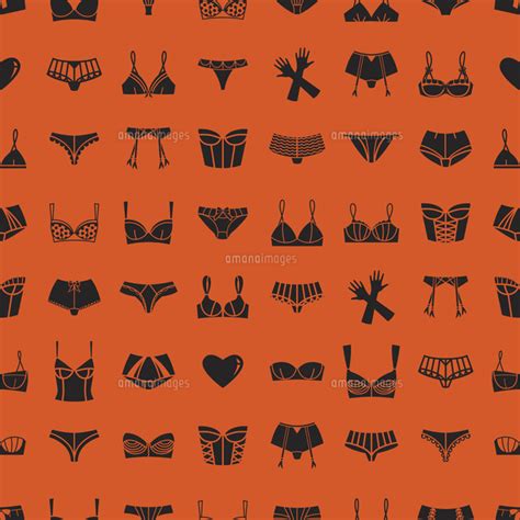 pattern of different bras panties and gloves on orange background[20039007589]の写真素材・イラスト素材｜アマナイメージズ