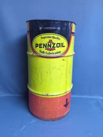 Pennzoil Safe Lubrication 10 Gallon Barrel With Handles Mayo Auction