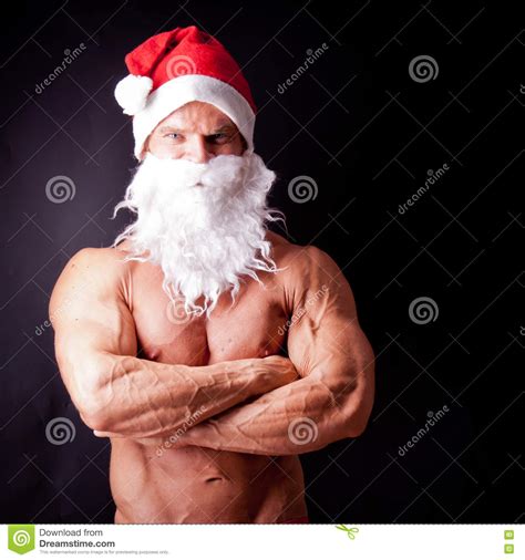 Muscular Santa Claus Stock Photo Image Of Bodybuilder 81699220