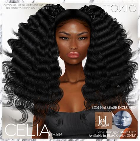 Second Life Marketplace Tokio Hair Celia Flex Hair Black
