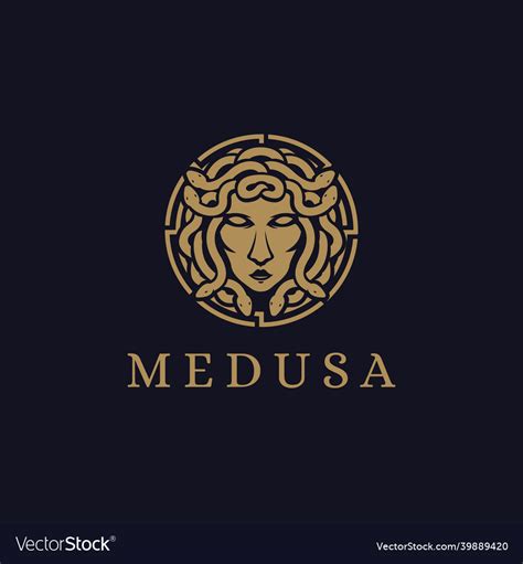 Head Of Medusa Logo Symbol Royalty Free Vector Image