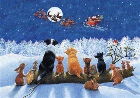 Pin By Liz Bowman On Animals Christmas Scenes Christmas Illustration