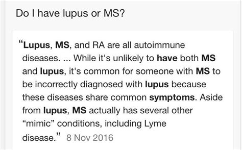 Lupus Or Ms I Know I Have Been Diagnosed With Lupus Uk