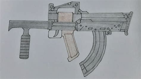 How to draw a machine gun.dad draws: How to draw Groza gun from PUBG - How to draw Groza ...