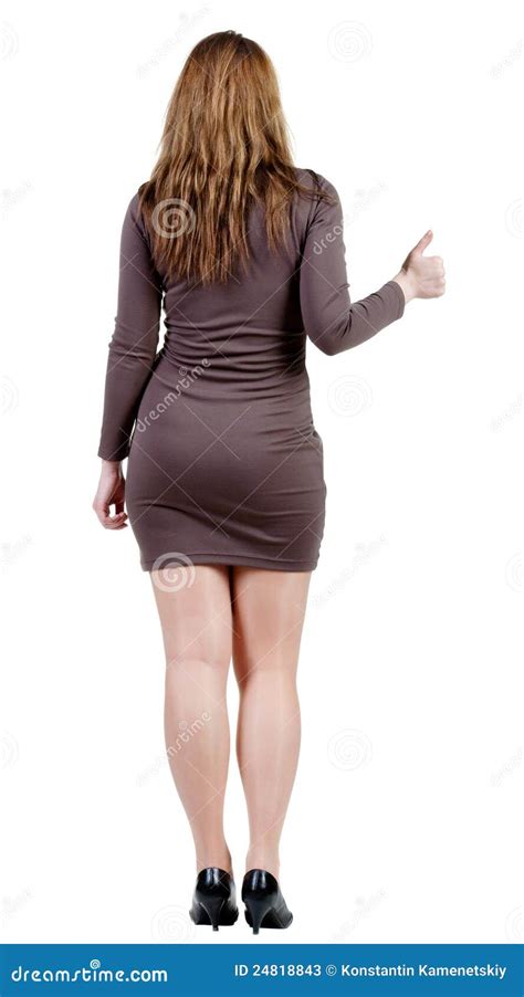 Back View Of Woman Thumbs Up Rear View Stock Image Image Of Good