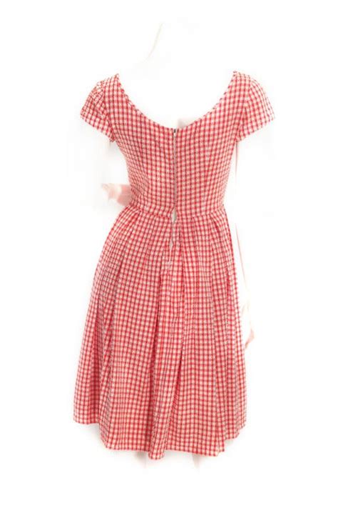 1950s Red Gingham Dress At 1stdibs
