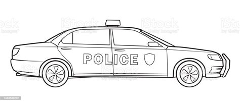 Police Car Sketch Vector Stock Illustration Stock Illustration