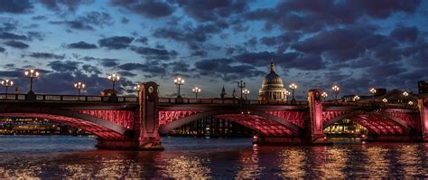A City Bridge At Night 2560×1080 London Wallpaper Westminster