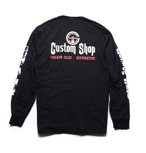 Custom Shop Logo Long Sleeve T Shirt Black Medium Custom Shop