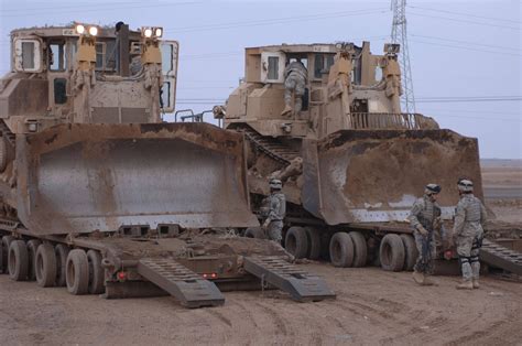 Us Army Unpacking Two Massive Caterpillar D9r Armored Bulldozers