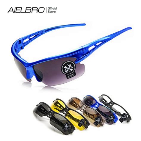 aielbro cycling glasses uv400 night vision driving goggles sunglasses sports sun shopee