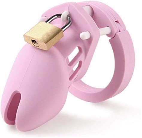 Amazon Adjustable Pink Silicone Cock Cage For Men Chastity Devices