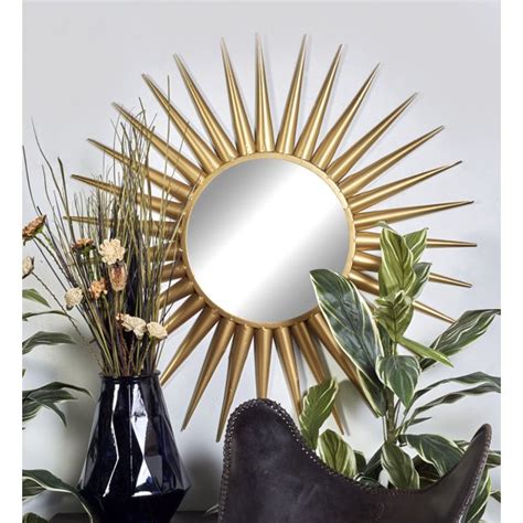 Cosmoliving By Cosmopolitan Glam Style Large Round Metallic Gold Sun