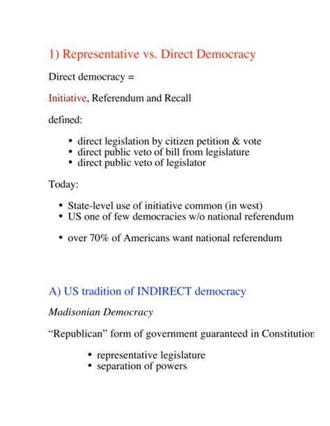 1 Representative Vs Direct Democracy