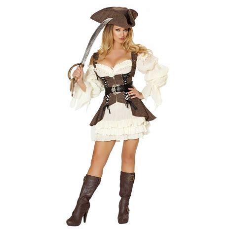 Womens Pirate Costume Adult Sexy Wench Halloween Fancy Dress Ebay