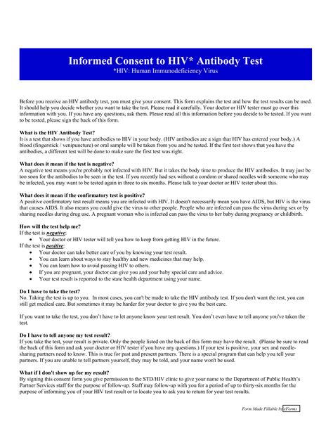 hiv consent form pdf fill out and sign printable pdf