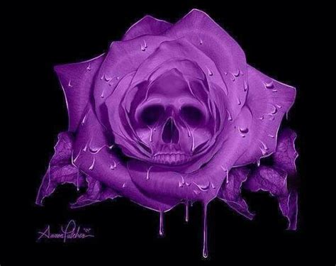 Purple Haze Purple Roses Skull Rose Tattoos Hand Tattoos Skull Pin