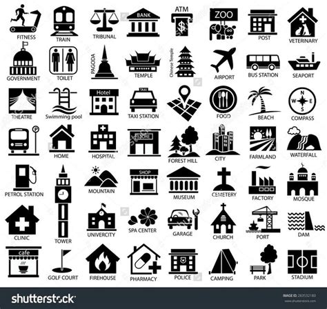 Map Symbols Map Symbols City Icon Cartoon Map