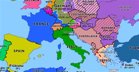 A collection of europe maps; Paris Peace Treaties | Historical Atlas of Europe (10 February 1947) | Omniatlas