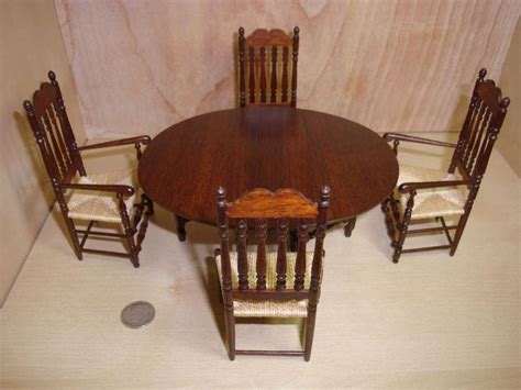 Inovel gerald crawpord / anne crawford high resolution stock photography and images alamy / ca… Gerald Crawford Dollhouse Dining Set Gateleg Table Bannister Back Side/Armchairs | Miniature ...